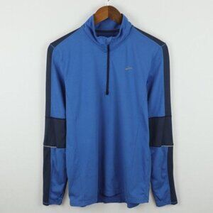 Brooks Men's Small Blue 1/4 Zip Athletic Performance Pullover Jacket